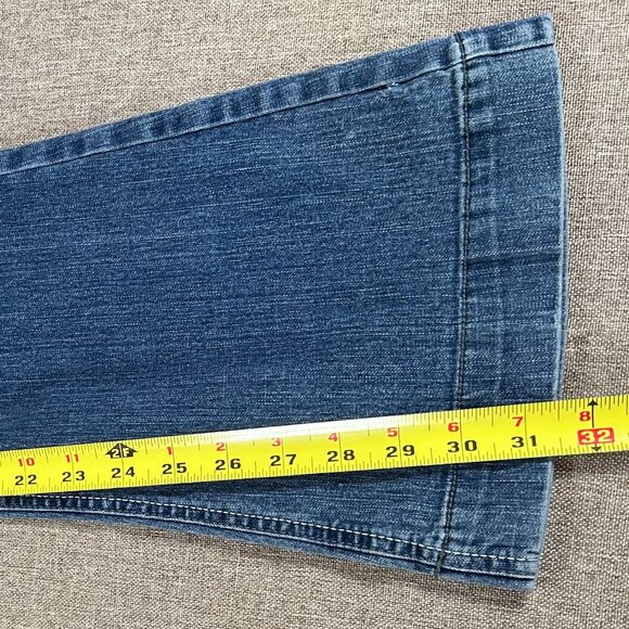 Vintage SO Bell Bottom Denim Jeans Women's 5 Blue Distressed Hippie Boho VTG - Picture 13 of 15